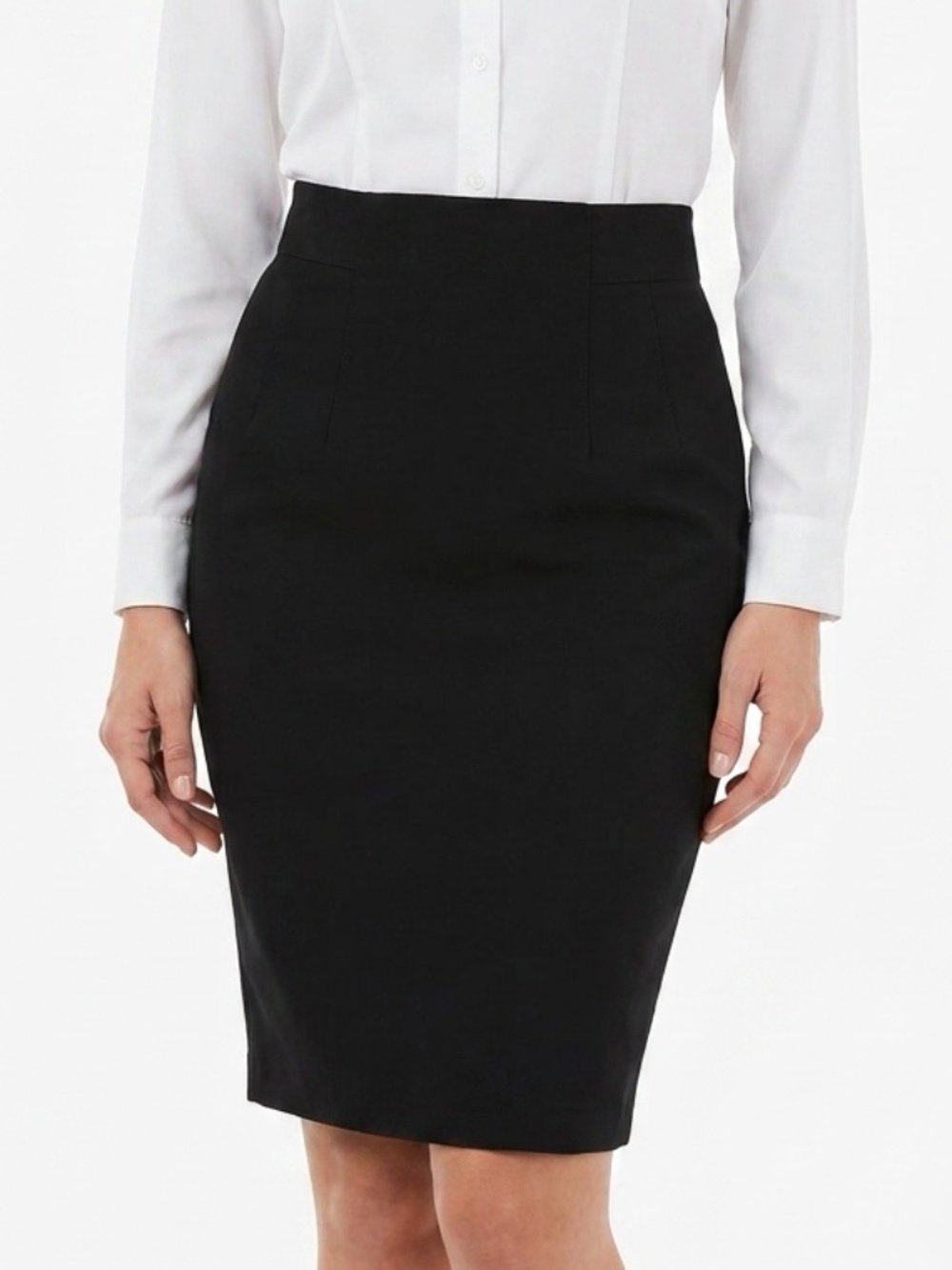 BGL • Black Wool Blend High Waist Pencil Skirt EU 40 US 8